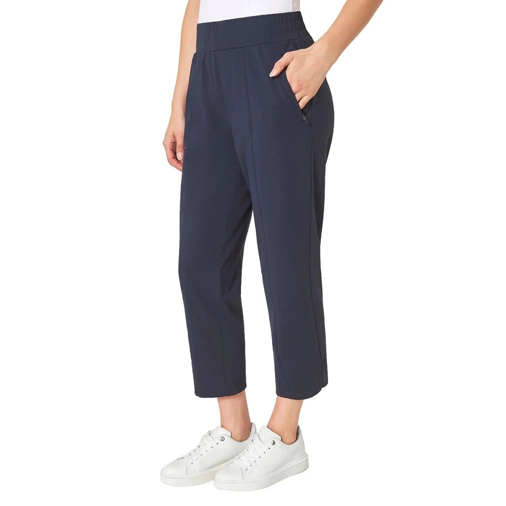 Mondetta Womens Navy Blue Cropped Stretch Pockets Pants Small 25in Inseam